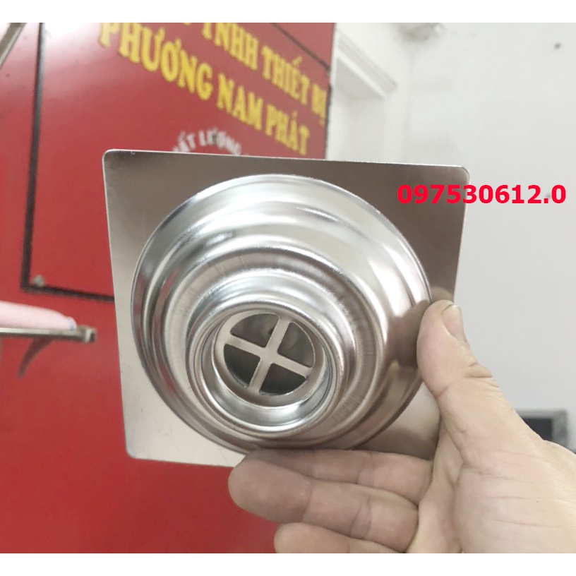 Phễu Thoát Sàn Hố Ga Lược Rác INOX 304 Chống Mùi Hôi HG7 hố ga dày