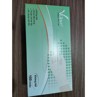 Thùng găng tay y tế không bột Latex Vglove Khải Hoàn