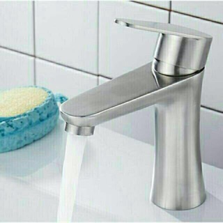 Vòi lavabo nóng lạnh (LA EO) rửa mặt , vòi chậu nóng lạnh inox 304 tặng kèm dây 2 cấp inox nóng lạnh