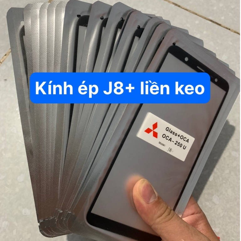 kính ép màn J8 plus liền keo