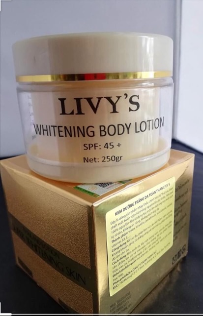 Kem Body Whitening Livy's Thái Lan Vàng SPF 45+++, 250g