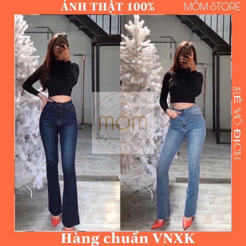 Quần Jeans Ống Loe Lai Cắt - Quần Bò Loe Xuất Xịn