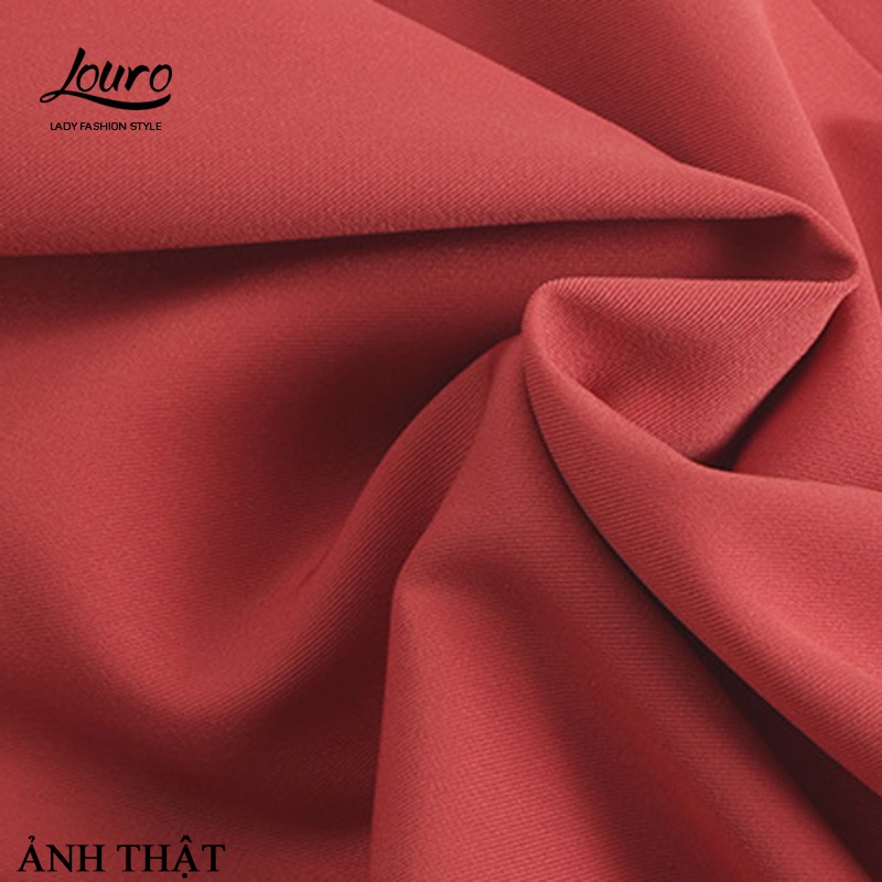 Chân váy công sở đẹp Louro L702, dáng thiên chữ ẢNH THẬT mẫu chân váy cách điệu xếp ly buộc nơ eo | BigBuy360 - bigbuy360.vn