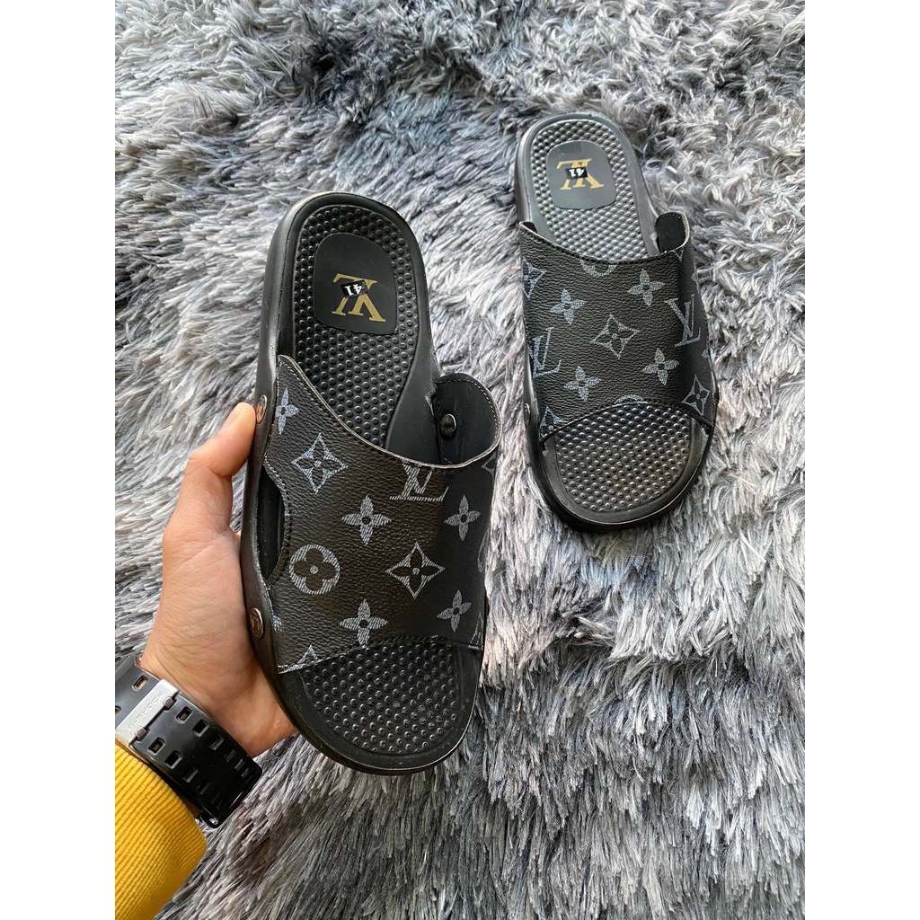 [ FREE SHIP ] dép lv, dép lv nam đế cao su quai da hàng Fullbox siêu hot.