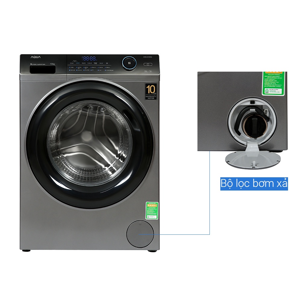 Máy giặt Aqua Inverter 10 KG AQD-A1000G S