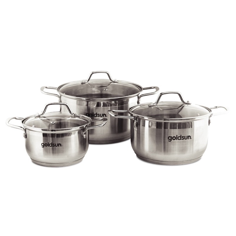 Bộ nồi inox 5 đáy Goldsun Đáy Từ- Việt Nam GE41-3506SG - Chất liệu inox 430 cao cấp - an toàn - dùng cho mọi loại bếp
