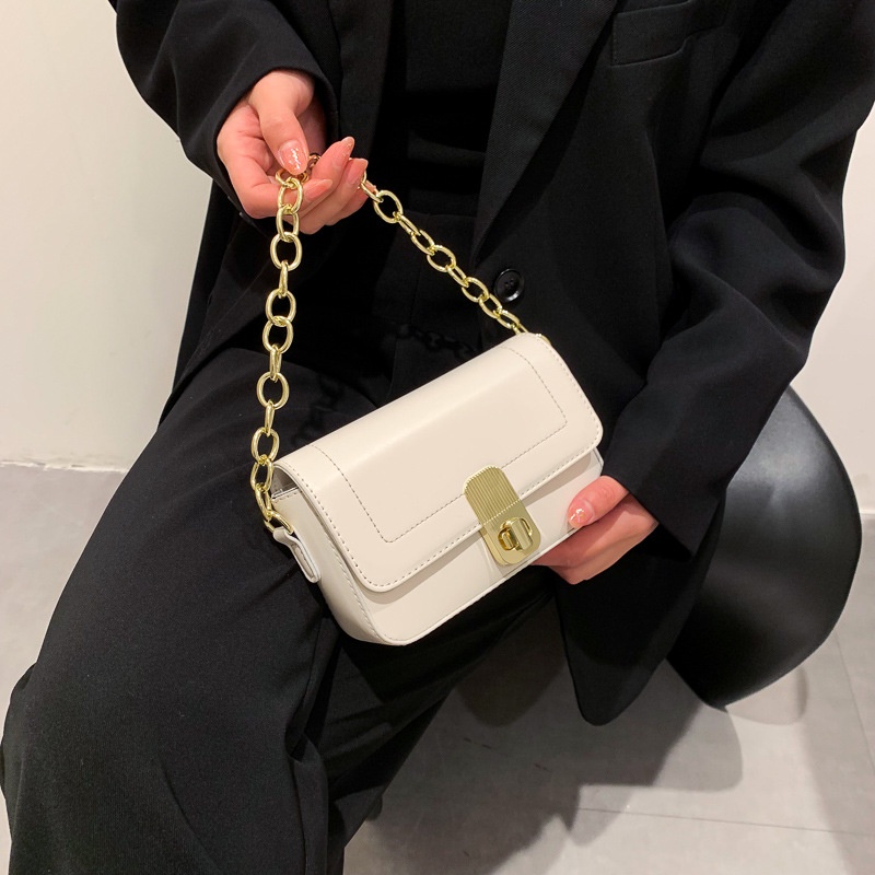 Túi Đeo Chéo Hình Vuông Cỡ Nhỏ Phối Dây Xích Thời Trang Thu Đông Chất Lượng Cao Cho Nữ