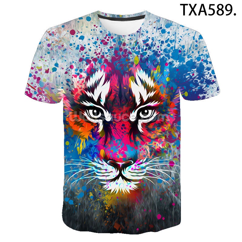 Áo Thun In Hình Hổ 3D Thời Trang Mùa Hè 2022 XS-3XL