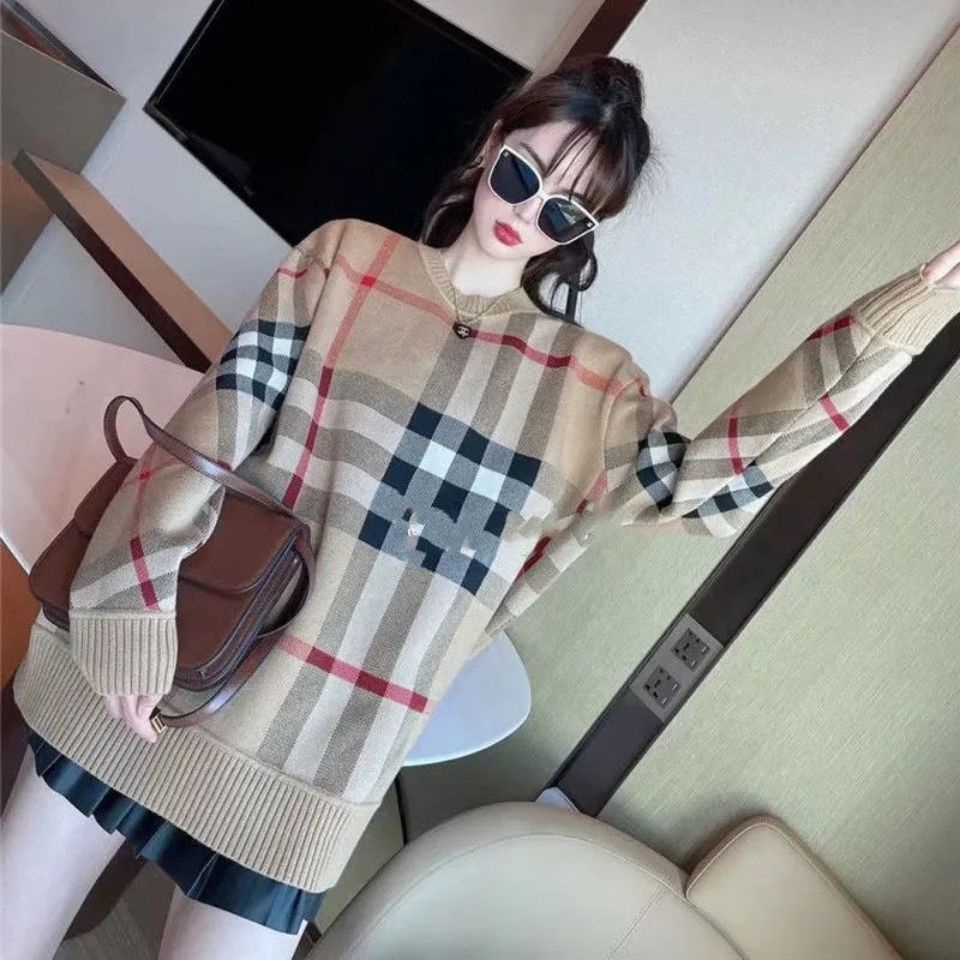 Áo Khoác Cardigan Dệt Kim Kẻ Sọc Phong Cách Cổ Điển Cao Cấp Cùng Họa Tiết Cho Nữ