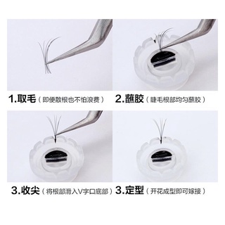Nút Đựng Keo Nối Mi 2 Ngăn Có Khía Tạo Fan Mi Volume