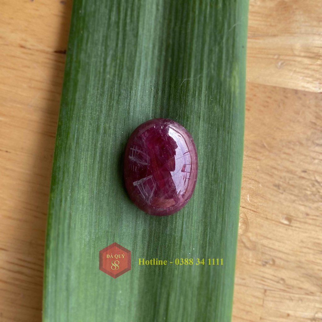 Mặt Đá Ruby Tự Nhiên Yên Bái Mài Sống Đỏ Đậm 34.95ct Mặt Nhẫn, Mặt Dây Chuyền Nam