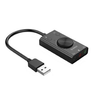 Orico 2 in 1 3 port output 3.5mm audio jack portable usb external sound card microphone volume