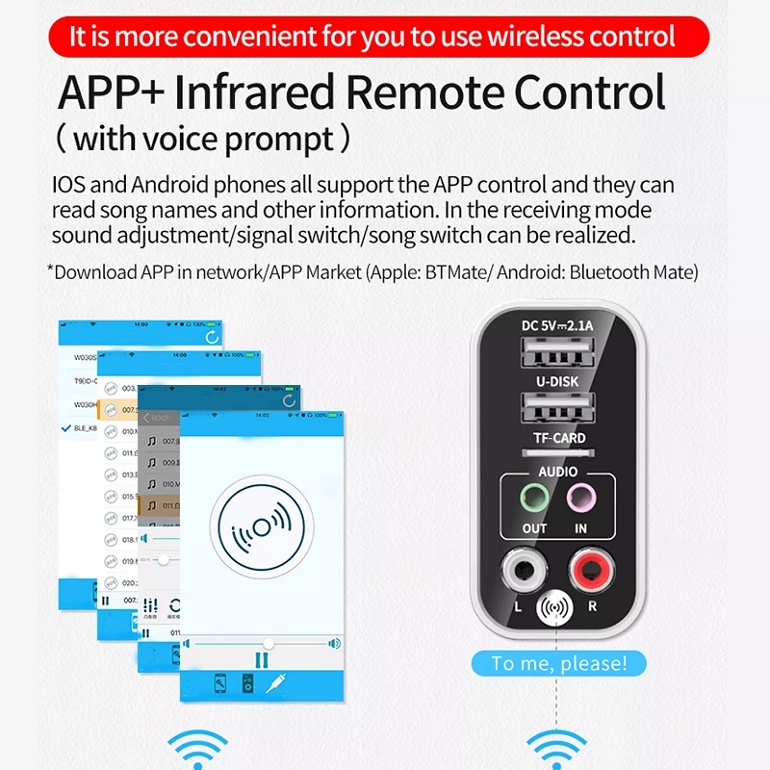 Bộ Thu Phát Bluetooth, Bộ Chuyển Đổi Âm Thanh Bluetooth 5.0, AUX 2 Trong 1 Cho TiVi Laptop Loa Tai Nghe Máy Tính Để Bàn