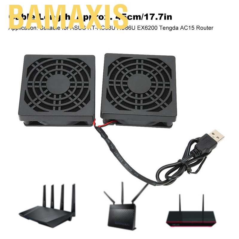 Set 2 Quạt Tản Nhiệt Usb 5v Cho Asus Rt-Ac68U Ac86U Ex6200 Tengda Ac15