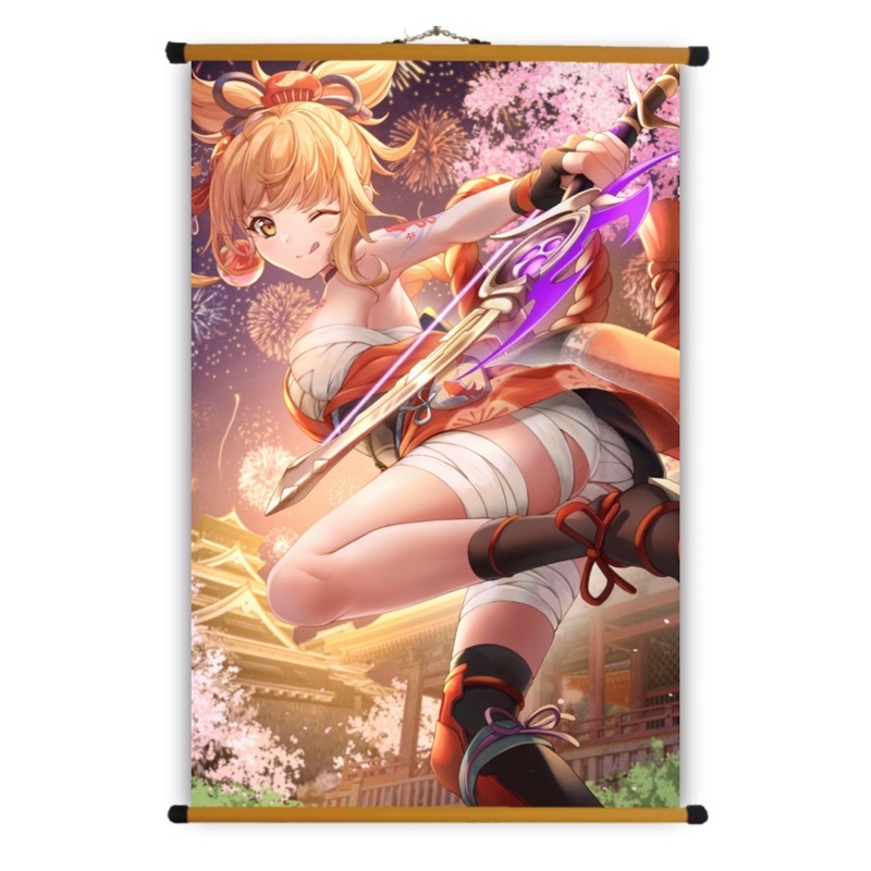 Poster Vải Yoimiya Genshin Impact