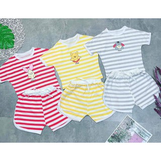 Bộ cộc tay vải Cotton co giãn 4 chiều cho bé