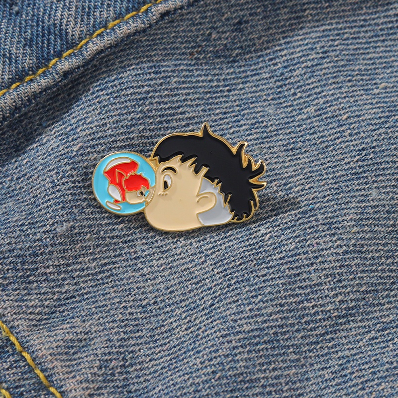 Ghim Cài Áo Tráng Men Hình Nhân Vật Ponyo on the Cliff Làm Quà Tặng Cho Fan Anime