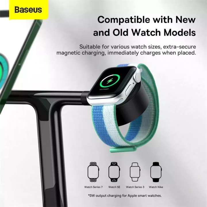 Đế sạc không dây Baseus Swan 3 in 1 Wireless Magnetic Charging Bracket 20W