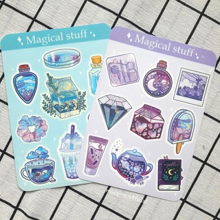 Tờ sticker kim tuyến vintage lấp lánh Magical Stuff