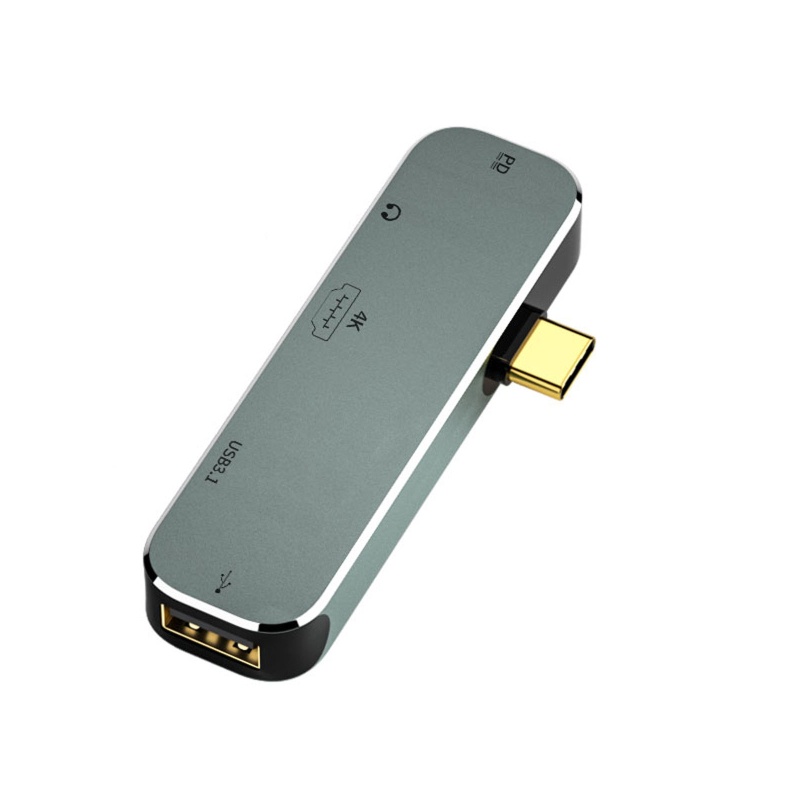 Hub 5 Cổng USB 3.1 2.0 Mở Rộng 3.5mm HDMI Bằng Hợp Kim Nhôm