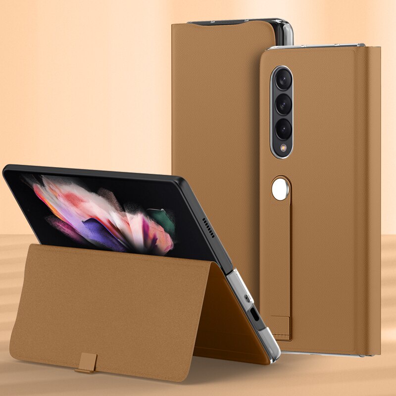 Bao da điện thoại nắp gập từ tính siêu mỏng kèm giá đỡ cho Samsung Galaxy Z Fold 3 5g