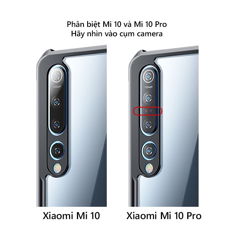 Ốp lưng XUNDD Xiaomi Mi 10 / Mi 10 Pro Mặt lưng trong, Chống sốc, Cạnh màu