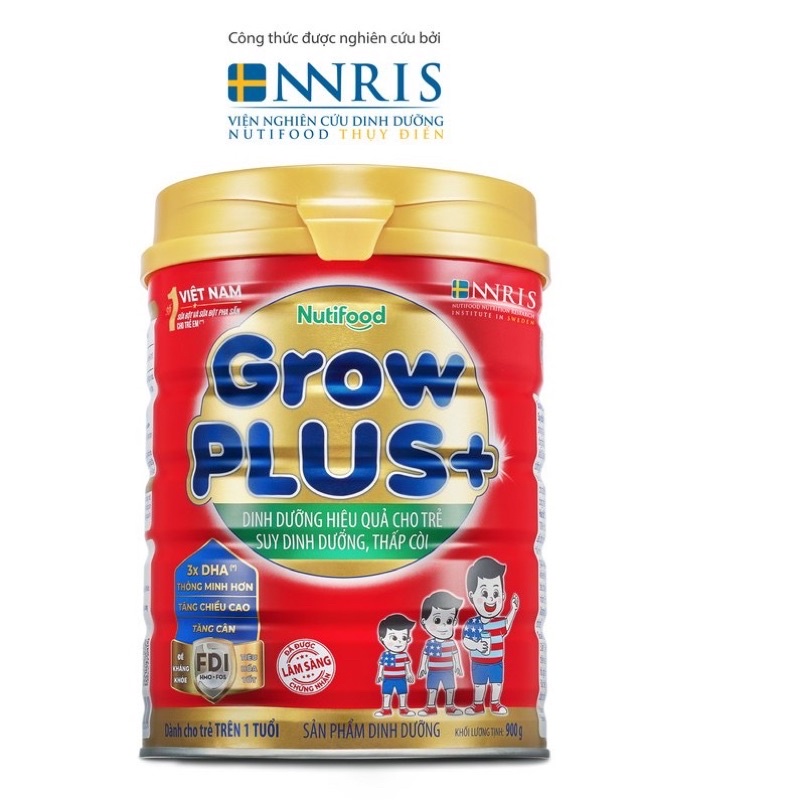 Sữa Bột Grow Plus+ Dành Cho Trẻ Suy Dinh Dưỡng (Lon Thiếc 900g)
