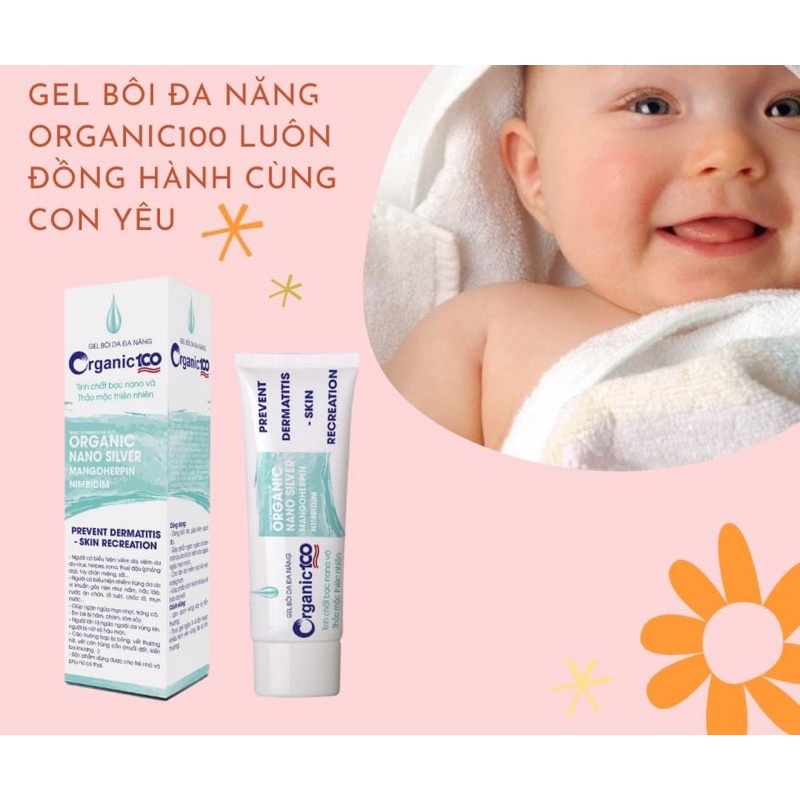 Gel bôi da đa năng Organic 100 - Viêm da , mẩn ngứa , an toàn với trẻ nhỏ