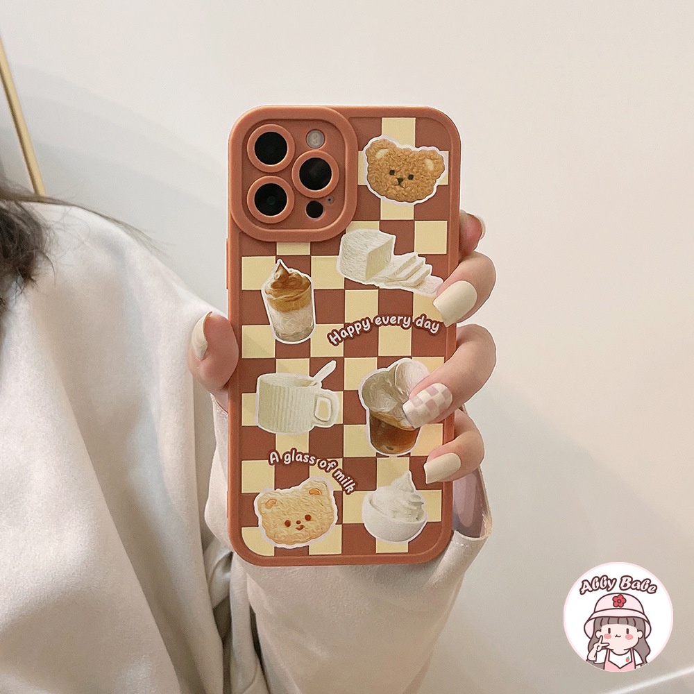 Ốp Điện Thoại TPU Mềm Mỏng Chống Sốc In Hình Gấu Nâu/Trà Sữa Dễ Thương Cho IP 13 12 11 Pro Max XR 8 7 Plus