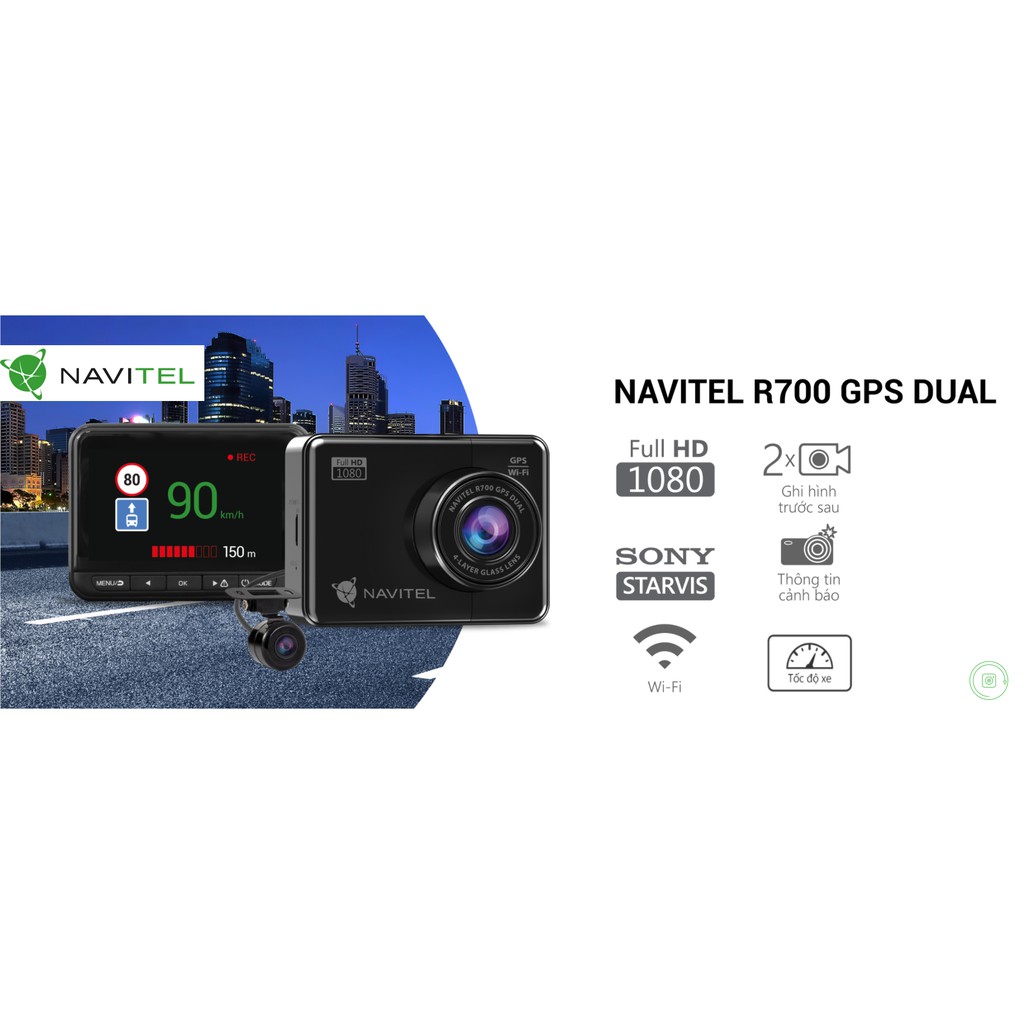 Camera Hành Trình Navitel R700 GPS Dual [Kèm Thẻ Nhớ 64Gb]