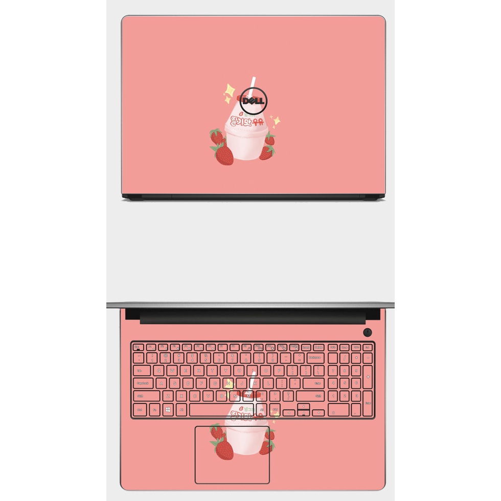 SKIN dán Laptop cute in hình DÂU TÂY xinh xẻo. Full các dòng máy: Asus, Acer, Dell, HP,.. In hình theo yêu cầu