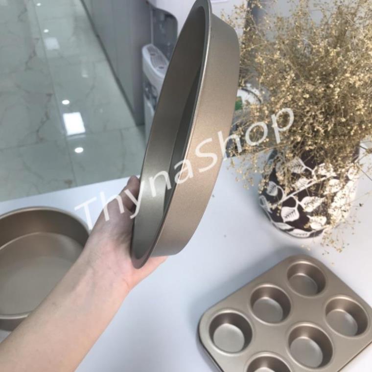 Khuôn Làm Bánh Pizza Chống Dính Cao Cấp Đường Kính 20cm Màu Đen Gold - Thyna Store