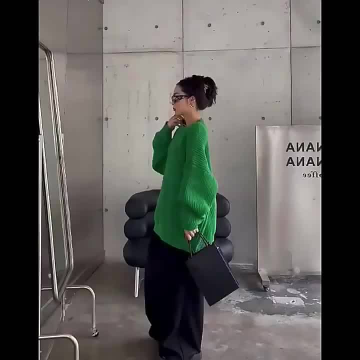 [Mã FADEP0610 giảm 10K đơn 99K] Áo len nữ dài tay cổ tròn màu đen thời trang Hàn | BigBuy360 - bigbuy360.vn