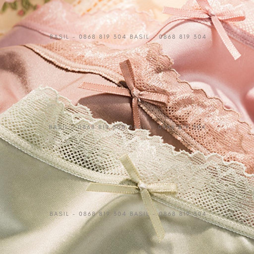 Quần lót nữ S15 thun lạnh phối ren set 6 quần siêu mềm cao cấp BASIL