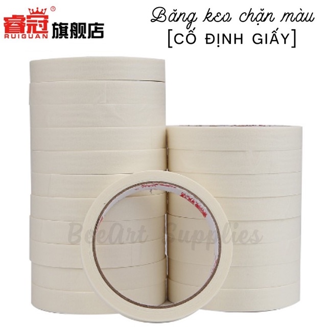 Băng keo giấy lụa bản 2.5cm/5cm - dùng để chặn màu nước, cố định giấy vẽ tiện lợi dễ sử dụng - giá bán 1 cuộn lẻ