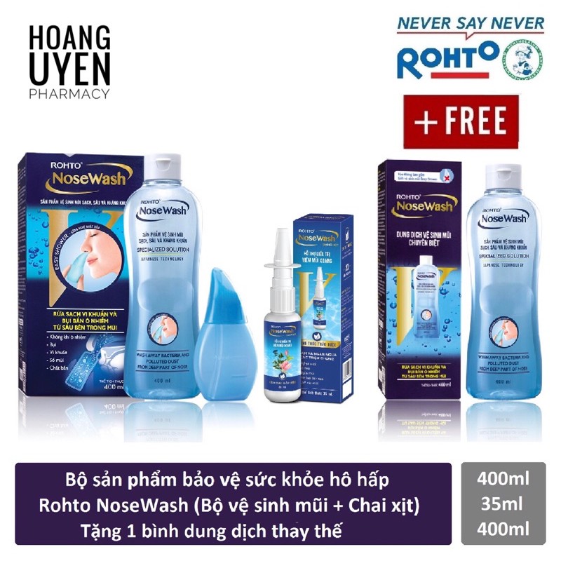 Bộ sản phẩm vệ sinh mũi Rohto nosewash (Rohto nose wash)