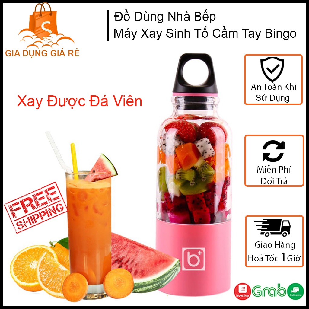 Máy Xay Sinh Tố Đa Năng Mini, Máy Xay Sinh Tố Cầm Tay, 4 Lưỡi Mạnh Mẽ, Siêu Tiện Dụng 2021