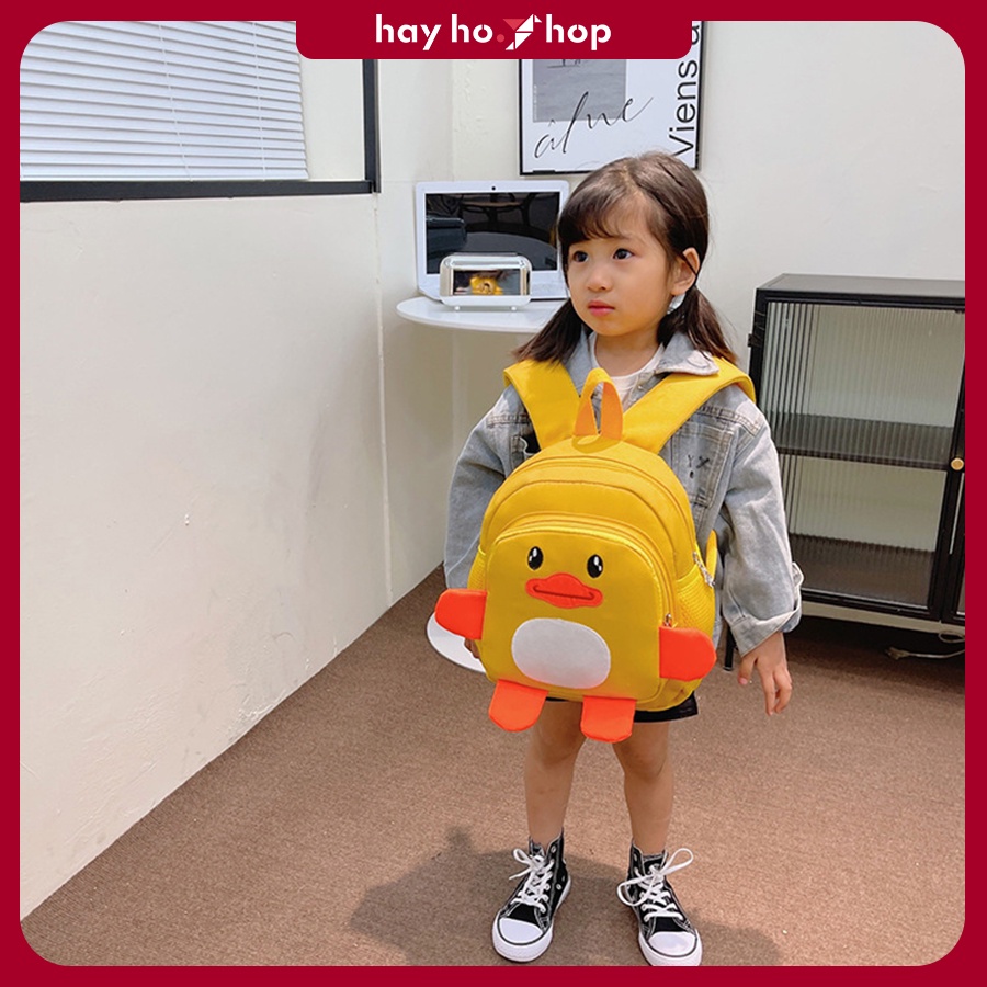 Balo cho bé, Ba lô Mẫu Giáo Nhà Trẻ bé trai bé gái từ 2 đến 5 tuổi chú vịt vàng đất đáng yêu 2023