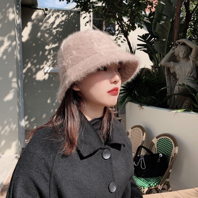 [240] Mũ len Retro lông thỏ (sẵn 7 màu)
