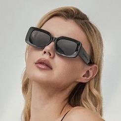 Kính Mát Gọng Kim Loại Chữ Nhật Phong Cách Âu Mỹ