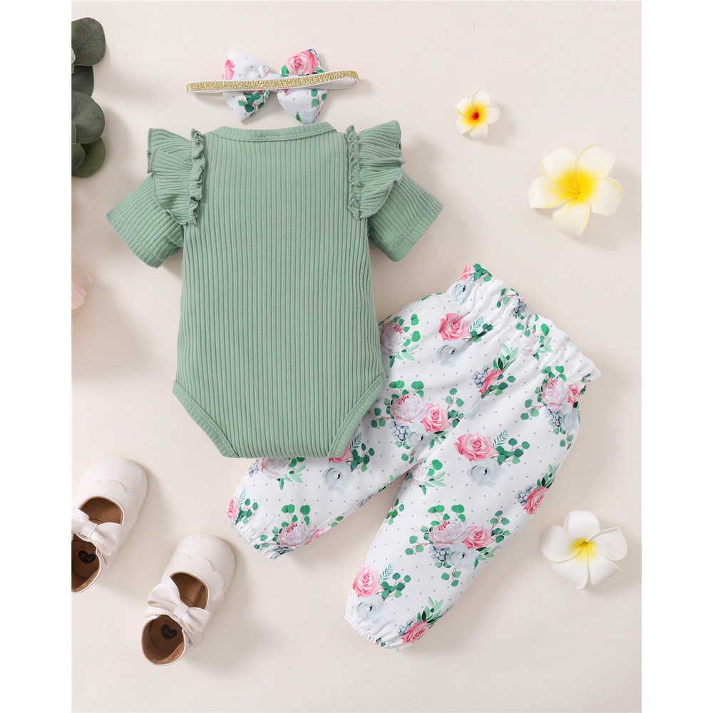 Set trang phục MIKRDOO áo liền quần băng đô và quần dài xinh xắn đáng yêu dành cho trẻ em