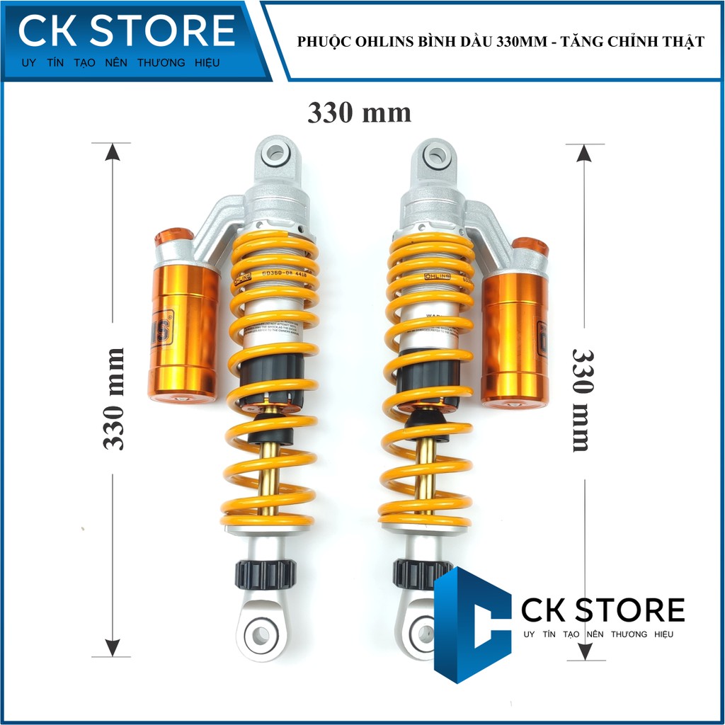 Phuộc Bình Dầu Ohlins 280mm - Tăng Chỉnh Thật, Gắn các dòng xe Dream lùn, Wave nhỏ, Sirius | CK11 - CKSTORE.VN