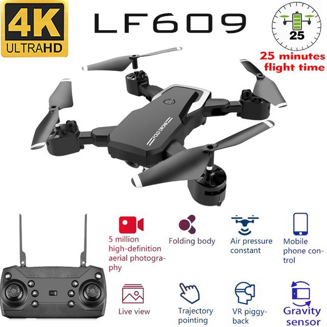 Máy bay flycam LF609 mini có camera 4K, đồ chơi điều khiển từ xa, Flycam giá rẻ dữ độ cao, nhào lộn dễ chơi