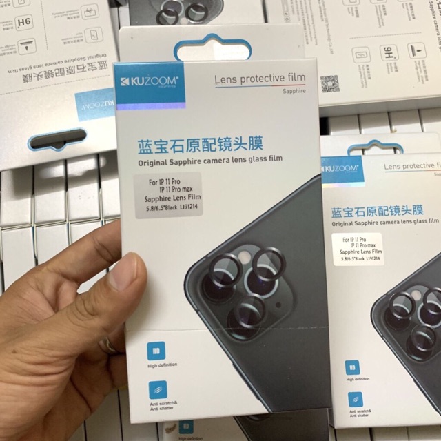 Bộ Len bảo vệ Camera 3 mắt iPhone 11 / 11 Pro / 11 Promax hãng KUZOOM