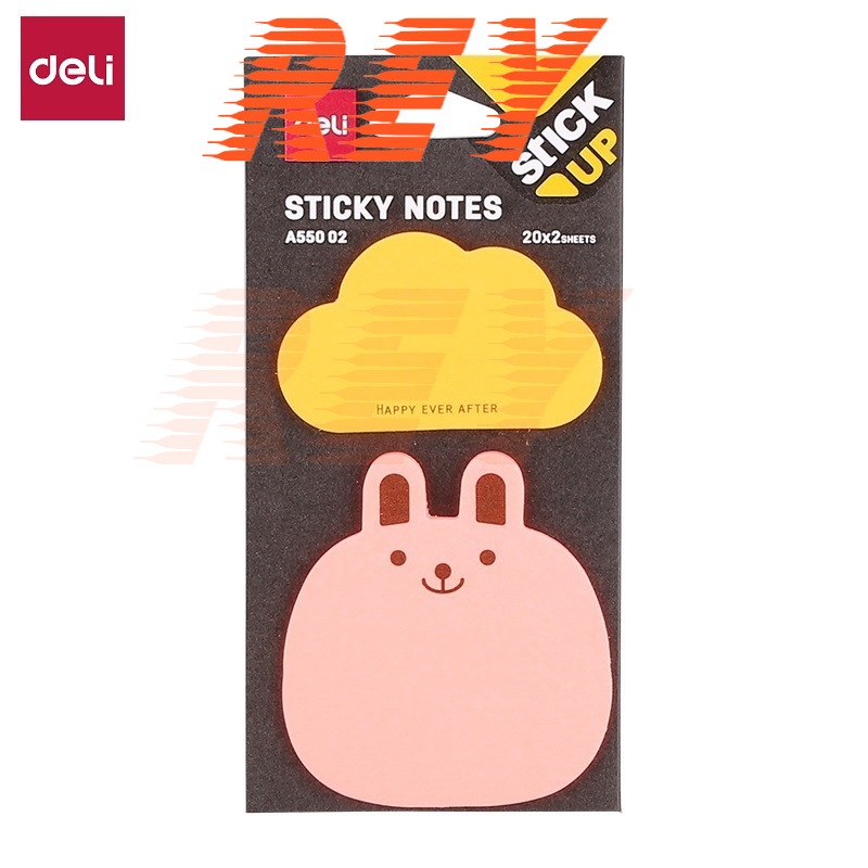 [Giao hỏa tốc] COMBO 2 xấp giấy ghi ghú hình cute DELI Sticky Notes - A55002