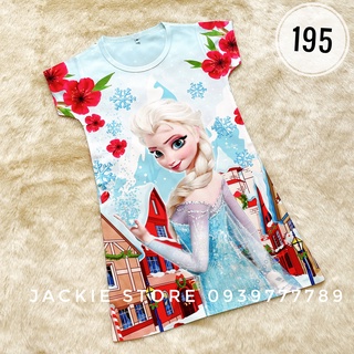 Váy đầm elsa xanh hoa đỏ có tay
