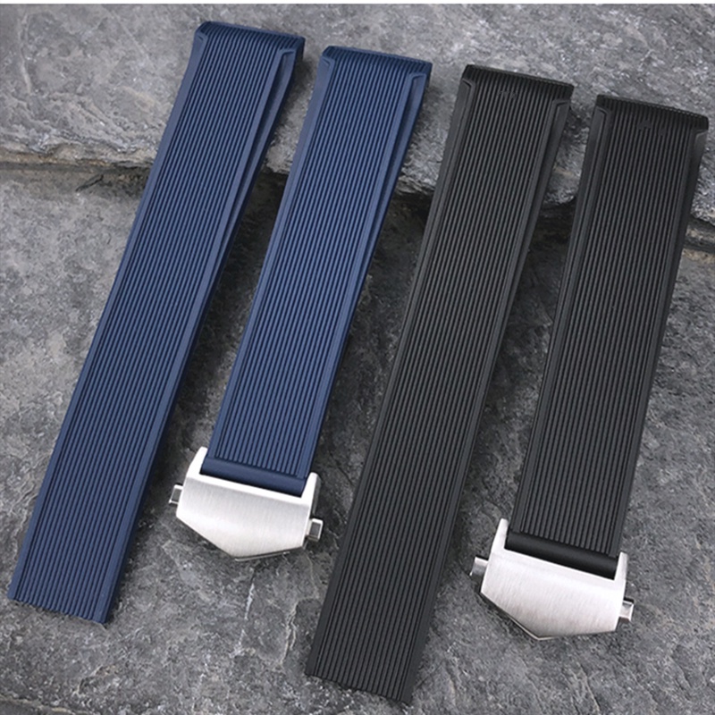 Dây Đeo Cao Su Màu Xanh Đen 22mm Cho Đồng Hồ Nam Lặn Biển 300F1 43/41mm