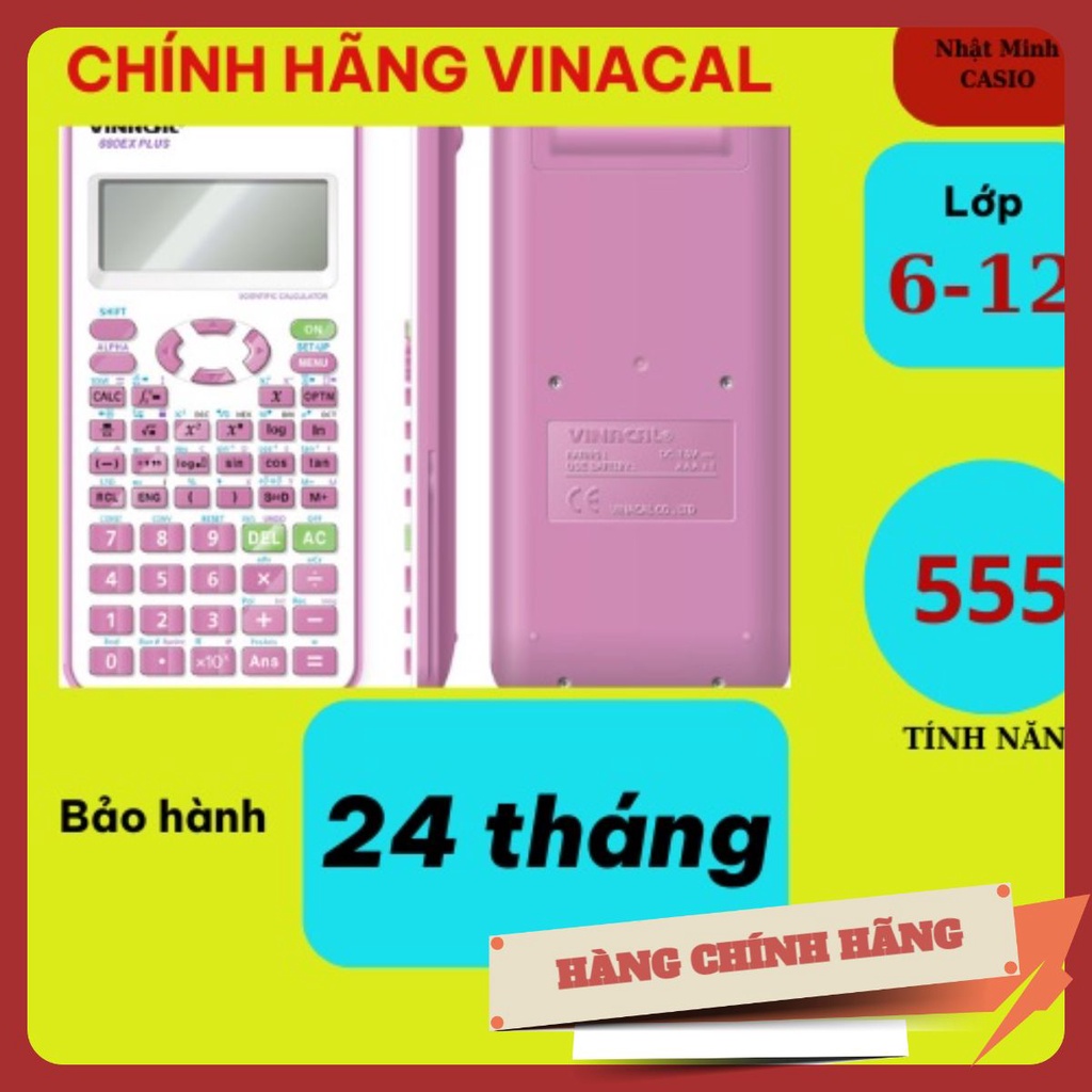 Hàng chính hãng. Máy tính cầm tay VINACAL 680 EX PLUS, máy tính cầm tay học sinh chính hãng Shop máy tính.