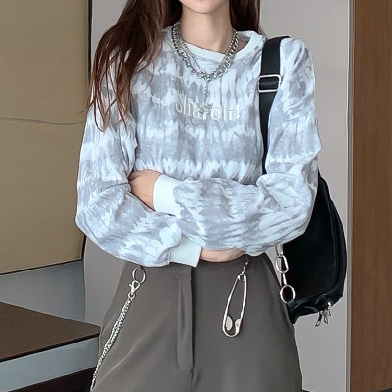 Áo croptop dáng rộng thiết kế mới thời trang mùa xuân thu theo phong cách âu mỹ cho nữ 2021 | BigBuy360 - bigbuy360.vn