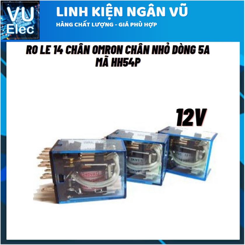 Relay kính om-ron 12V 14 chân 5A, Rơ le trung gian, relay 12V 14 chân
